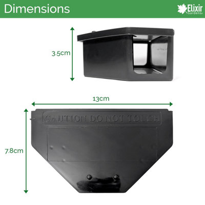 Elixir Gardens Mouse Bait Station Boxes with Locking Tamper Proof Lid x6
