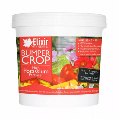 Elixir Gardens NPK: 15-5-30 Bumper Crop High Potassium Fertiliser x20kg Tub