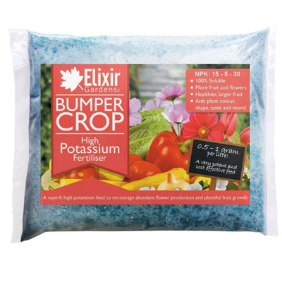 Elixir Gardens NPK: 15-5-30 Bumper Crop High Potassium Fertiliser x700g Bag
