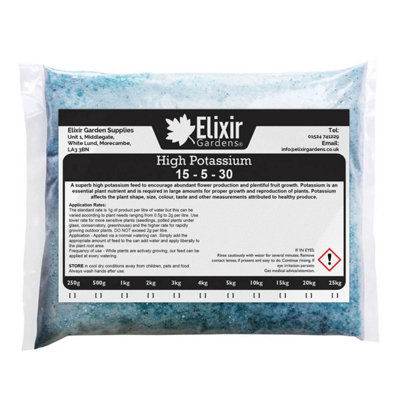 Elixir Gardens NPK: 15-5-30 Bumper Crop High Potassium Fertiliser x700g Bag