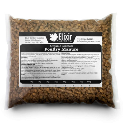 Elixir Gardens Organic Chicken Manure Pellets Fertiliser in bag x20kg