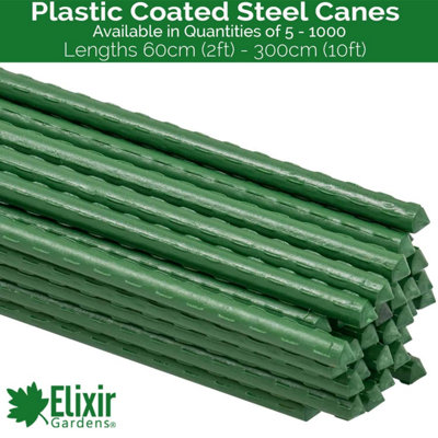 Elixir Gardens Plastic-Coated Steel 3 Foot Garden Support Canes/Stakes ...