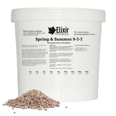 Elixir Gardens Spring & Summer 9-7-7 Garden Lawn Fertiliser Granular ...