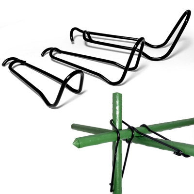 Elixir Gardens Wire Buckle Cane Clips, Coated Galvanized Steel ...