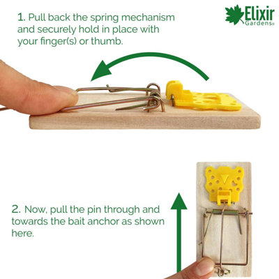 Elixir Gardens Wooden Snappy Gripper Mouse Trap x4