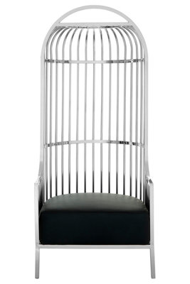 Eliza Silver Finish Dome Cage Chair