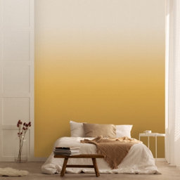 Elizabeth Ockford Horizon Collection Light to Dark Yellow Gradient Ombre Suede effect Matt Mural Sample