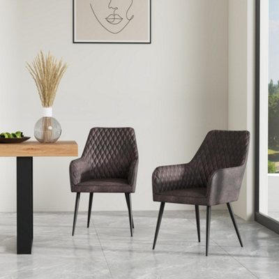 Ella Technology Fabric Dining Chair Set Of 4 Brown