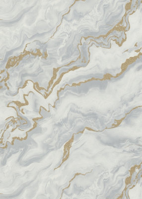 Elle by Erismann Grey and Gold Marble Wallpaper Mystic Spell