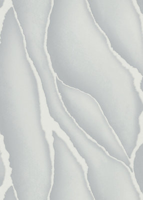 Elle by Erismann Statement Marble Textured Vinyl in Silver and White