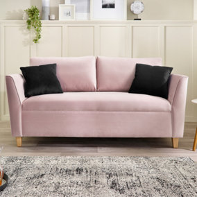 Ellie 3 Seater Sofa in Brushed Velvet Blush