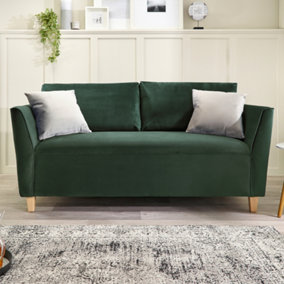 Ellie 3 Seater Sofa in Brushed Velvet Forest Green