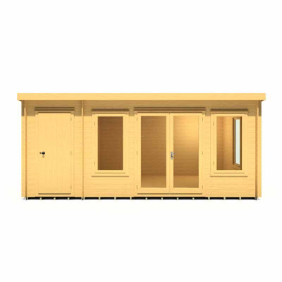 Elm 10 x 17 Feet Cabin in 19 mm Logs - L513.4 x W324 x H213.7 cm