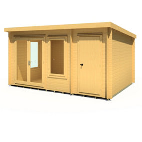 Elm 10x14 19mm Log Cabin with side storage