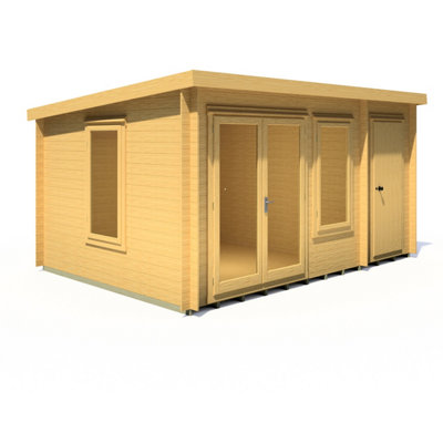 Elm 10x14 19mm Log Cabin with side storage