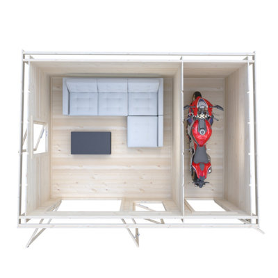 Elm 10x14 19mm Log Cabin with side storage - 6