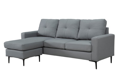 Elm Corner Sofa with Matching Footstool, 3 Seater Sofa in Air
