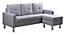 Elm Fabric Sofa with Matching Footstool, 3 Seater Settee in Grey