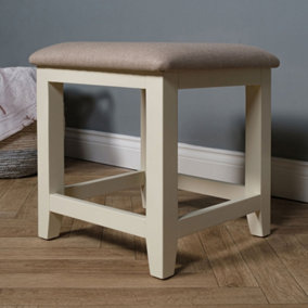 Elm Home And Garden Cream/Off White Dressing Table Stool 47cm High x 42cm Wide x 42cm Deep Fully Assembled