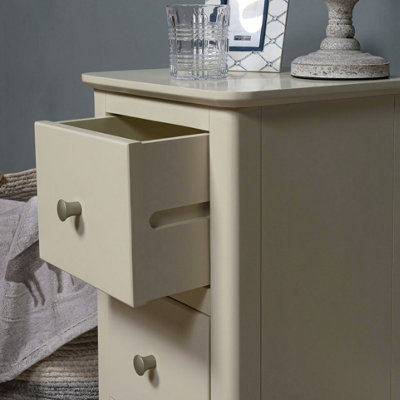 Elm Home And Garden Cream/Off White Two Drawer Bedside Cabinet Side Table Fully Assembled 59cm High x 35cm Wide x 32cm Deep