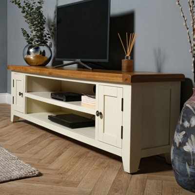 Cream and deals oak tv stand