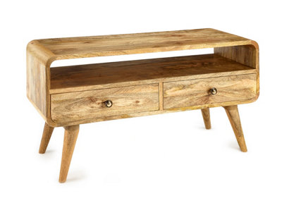 Elm Home And Garden Light Oak Finish Small Wooden Tv Video Unit 2 ...