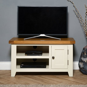 Elm Home And Garden Painted Cream Oak Small Tv Video Media Unit 50cm High x 91cm Wide x 37cm Deep Fully Assembled