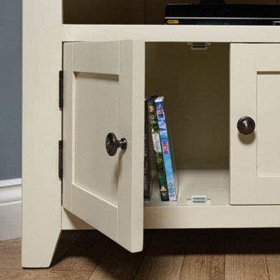 Elm Home And Garden Painted Cream Off White Corner tv Video Media Unit 65cm High x