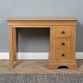 Elm Home and Garden Quality Oak 3 Drawer Country Dressing Table Fully Assembled