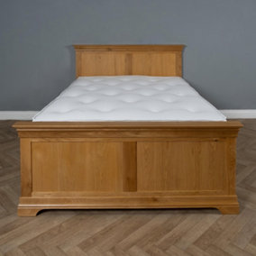 Elm Home and Garden Quality Oak Double Bed: 4'6 Natural Finish - Hand Crafted