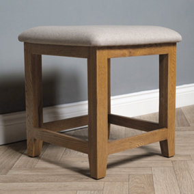 Elm Home And Garden Rustic Oak Dressing Table Stool 47cm High x 42cm Wide x 42cm Deep Fully Assembled