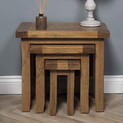 Rustic oak nest of deals 3 tables