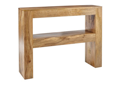 Elm Home And Garden Solid Light Wood Console Hall Telephone Table Small Slim H76 x W100 x D26cm