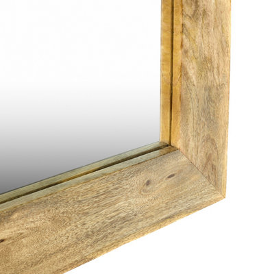 Elm Home And Garden Solid Mango Wood Wall Mirror Light Oak