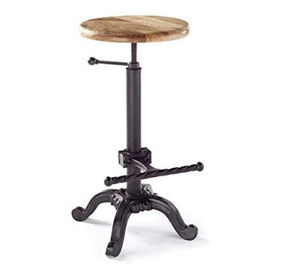 Wood and metal adjustable bar deals stool