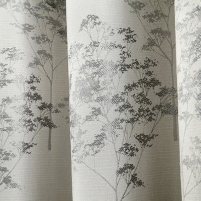 Elmwood Metallic Sheen Jacquard Pair of Eyelet Curtains