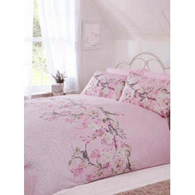 Eloise Floral Double Duvet Cover Set - Pink