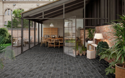 Elsa Cobblestone Slate Metallic XL Format 660mm x 440mm Porcelain Wall & Floor Tiles (Pack of 4 w/ Coverage of 1.04m2)