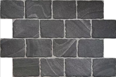 Elsa Cobblestone Slate Metallic XL Format 660mm x 440mm Porcelain Wall & Floor Tiles (Pack of 4 w/ Coverage of 1.04m2)