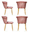 Elsa Velvet Dining Chair Set of 4, Pink