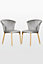 Elsa Velvet Dining Chairs, Set of 2, Grey