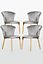 Elsa Velvet Dining Chairs, Set of 4, Grey
