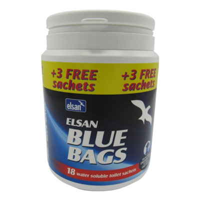 Elsan Blue Bags Toilet Sachets x18 + 3 Free (Waste Water Holding Tank ...