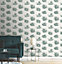 Elsie Burton Versaille Toile Soft Grey/Green Wallpaper