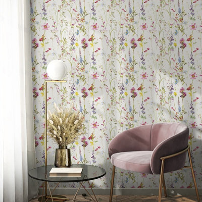 Elsie Floral Wallpaper Multi World of Wallpaper AF0038