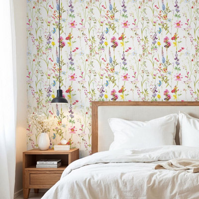 Elsie Floral Wallpaper Multi World of Wallpaper AF0038
