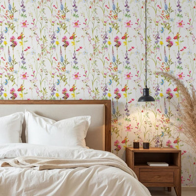 Elsie Floral Wallpaper Multi World of Wallpaper AF0038