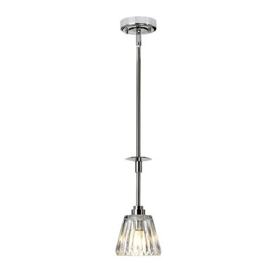 Elstead Agatha 1 Light Ceiling Pendant Light Polished Chrome IP44, G9