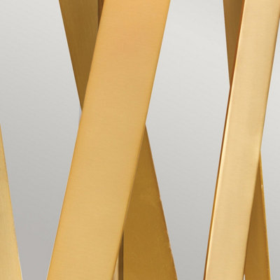 Elstead Apollo Table Lamp with Round Shade, Brushed Brass