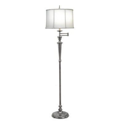 Elstead Arlington 1 Light Swing Arm Floor Lamp Antique Nickel, E27